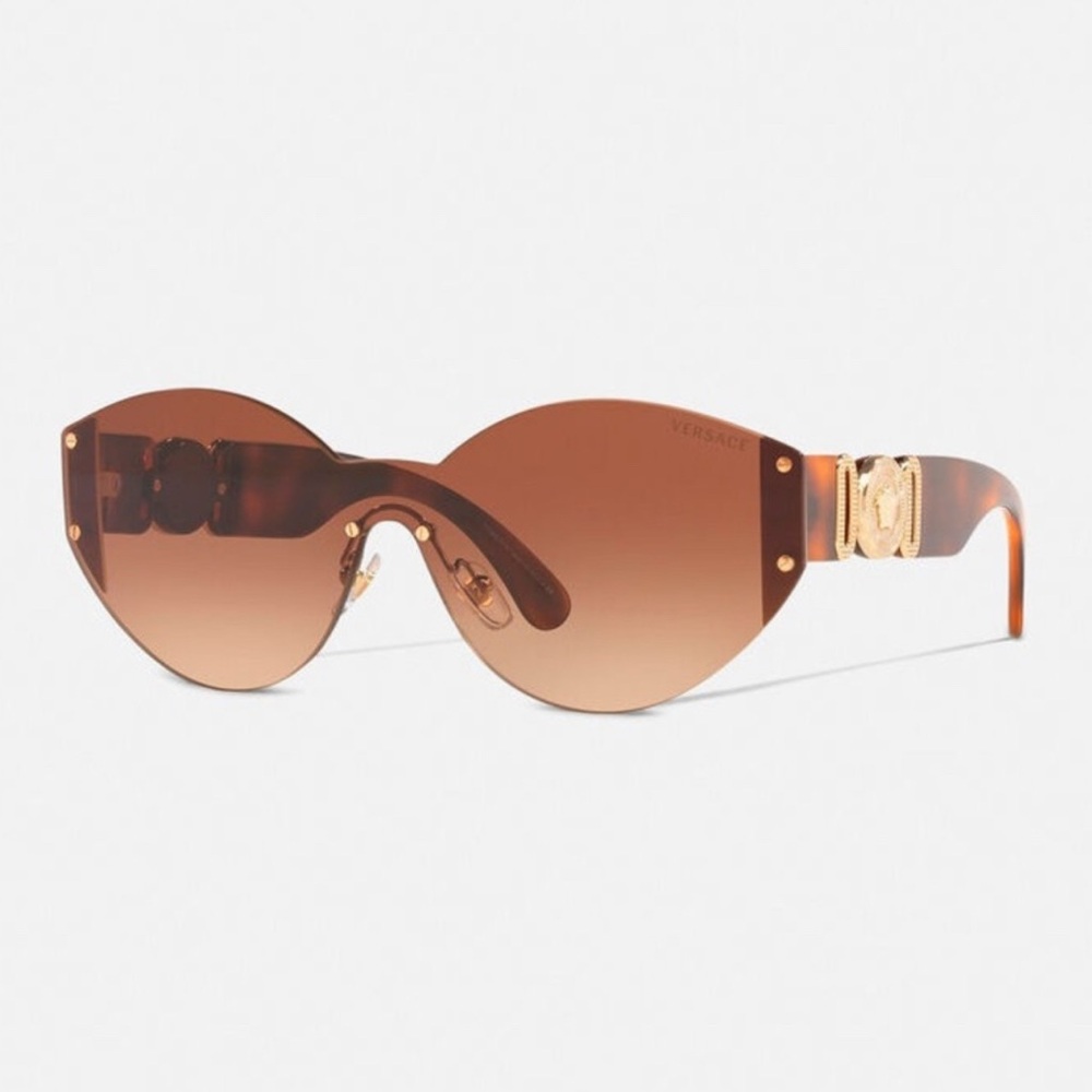 Versace Gradient Brown Sunglasses with Gold Detail
